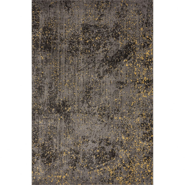 HomeRoots 8' Gray and Yellow Abstract Sprinkle Area Rug - Modern Design, Durable, Stain-Resistant & Soft Feel 8' X 10' 395769