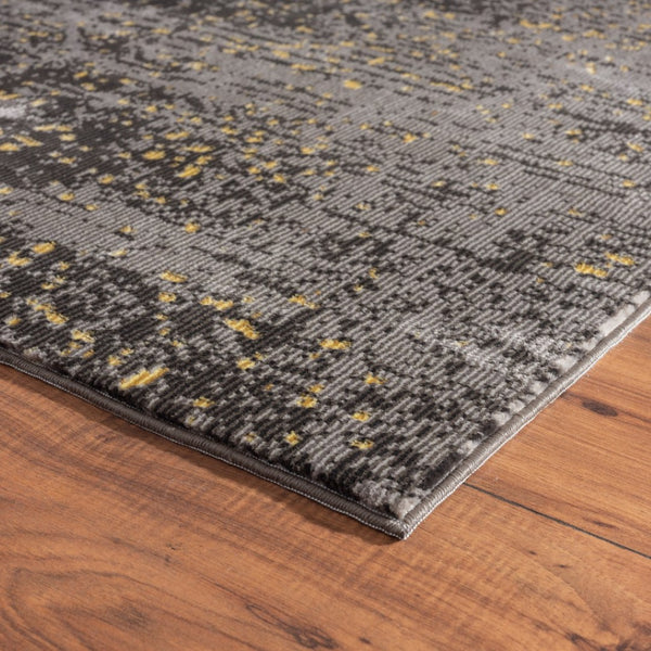 HomeRoots 8' Gray and Yellow Abstract Sprinkle Area Rug - Modern Design, Durable, Stain-Resistant & Soft Feel 8' X 10' 395769