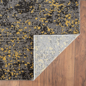 HomeRoots 8' Gray and Yellow Abstract Sprinkle Area Rug - Modern Design, Durable, Stain-Resistant & Soft Feel 8' X 10' 395769