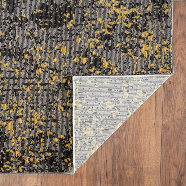 HomeRoots 8' Gray and Yellow Abstract Sprinkle Area Rug - Modern Design, Durable, Stain-Resistant & Soft Feel 8' X 10' 395769
