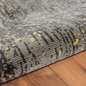 HomeRoots 8' Gray and Yellow Abstract Sprinkle Area Rug - Modern Design, Durable, Stain-Resistant & Soft Feel 8' X 10' 395769