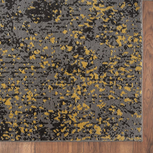 HomeRoots 8' Gray and Yellow Abstract Sprinkle Area Rug - Modern Design, Durable, Stain-Resistant & Soft Feel 8' X 10' 395769