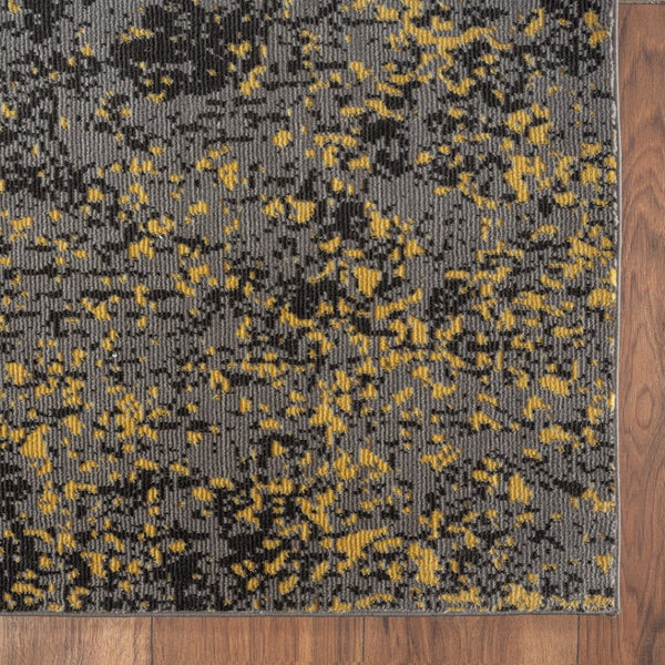 HomeRoots 8' Gray and Yellow Abstract Sprinkle Area Rug - Modern Design, Durable, Stain-Resistant & Soft Feel 8' X 10' 395769