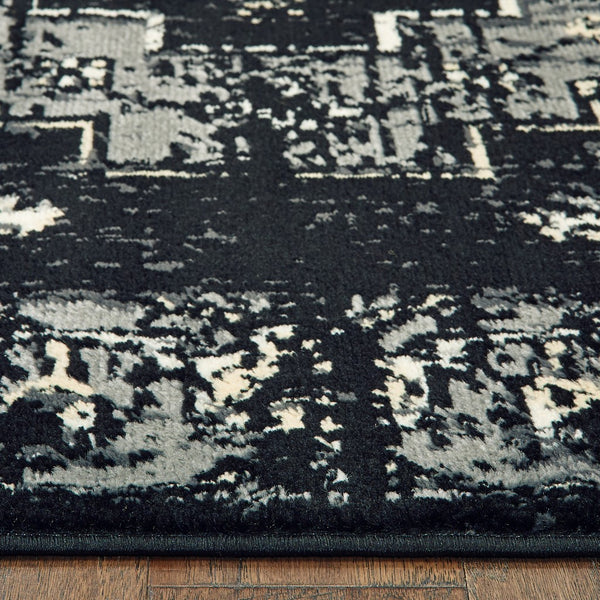 Homeroots 5' X 7' Black Medallion Oriental Area Rug  Olefin 395770
