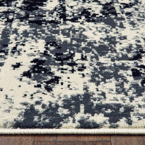Homeroots 5' X 7' Black And White Abstract Area Rug  Olefin 395772