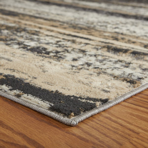 Homeroots 5' X 7' Beige And Black Abstract Desert Area Rug  Olefin 395776
