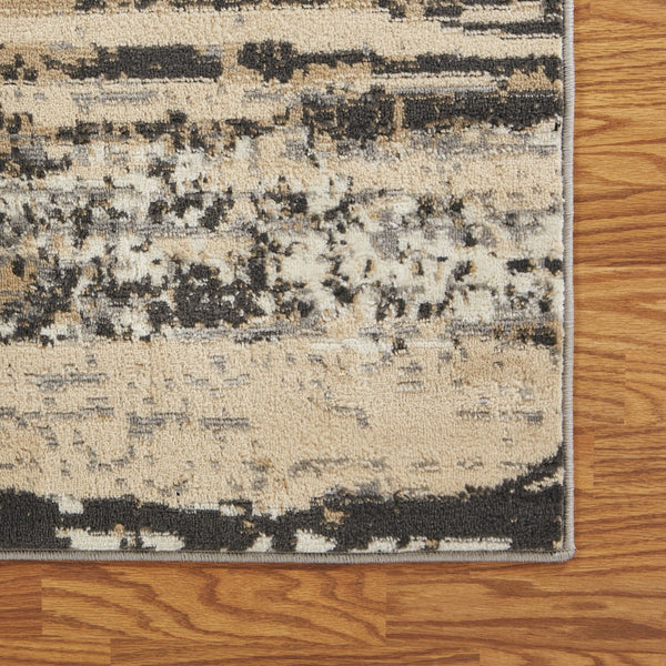 Homeroots 5' X 7' Beige And Black Abstract Desert Area Rug  Olefin 395776
