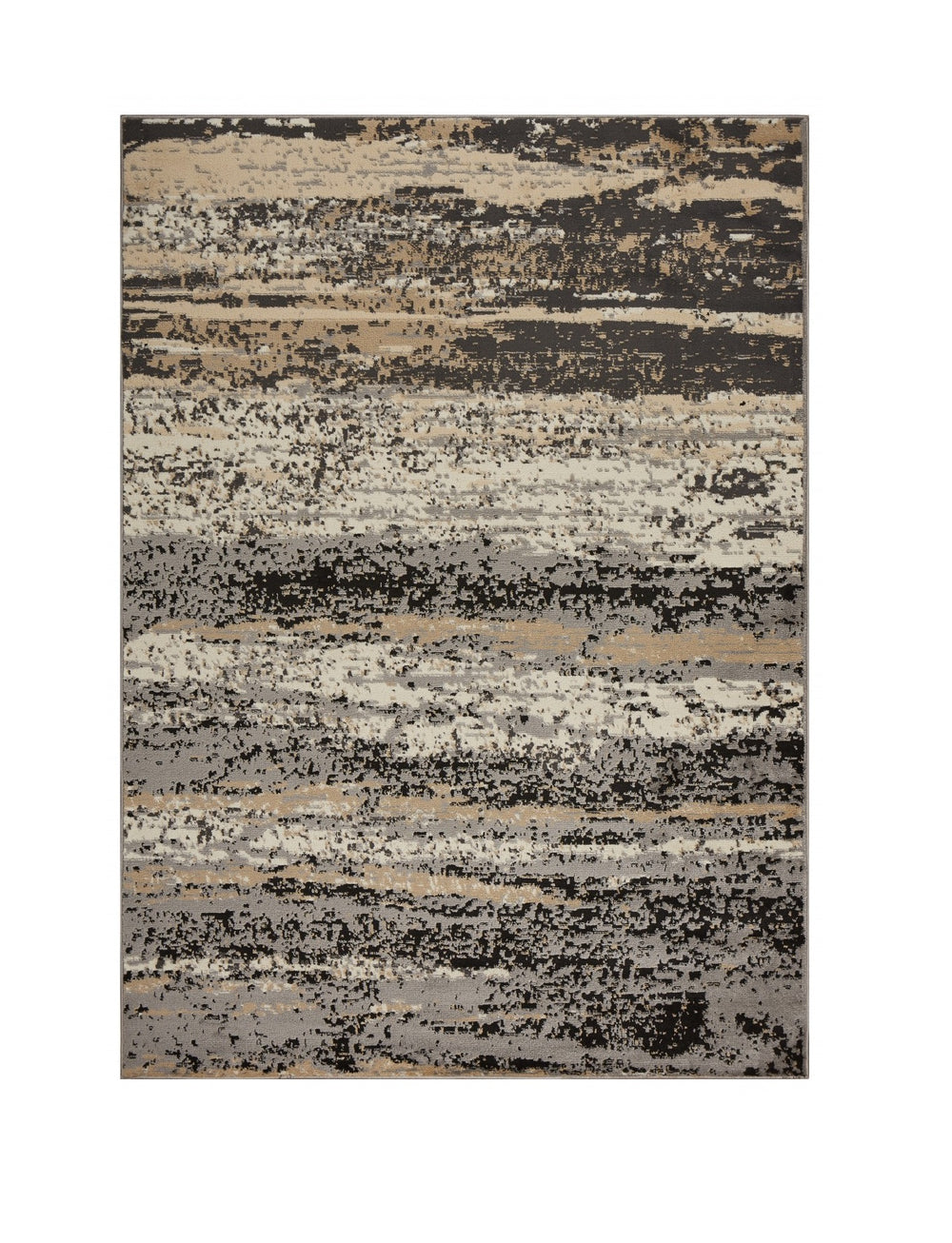 Homeroots 8' X 10' Beige And Black Abstract Desert Area Rug  Olefin 395777