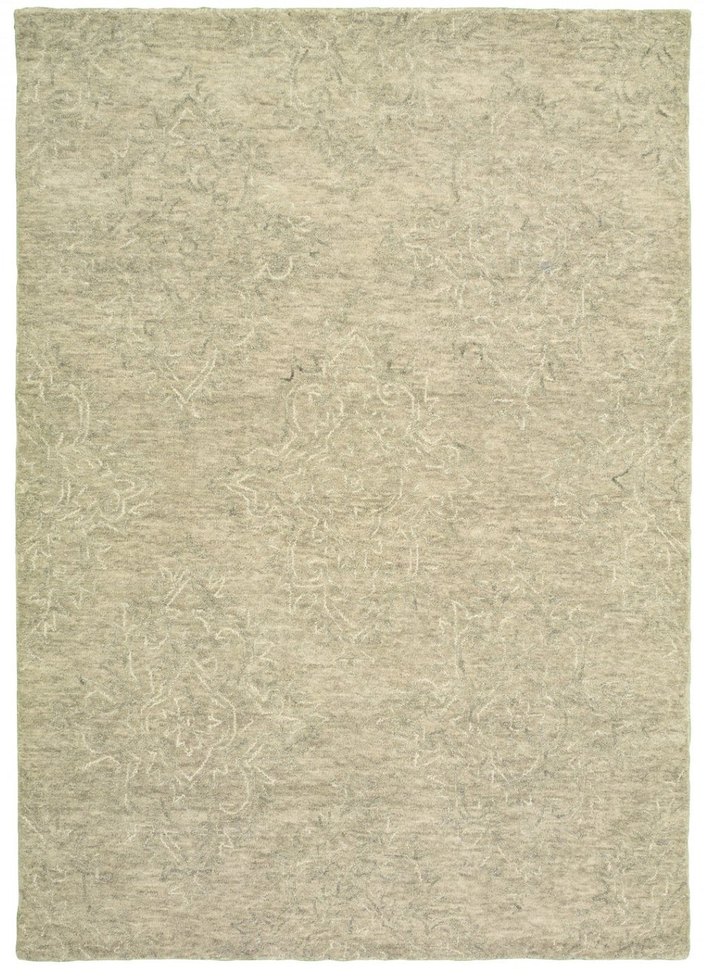 HomeRoots 9' Light Green Floral Paradise Area Rug - Hand-Tufted Premium Wool for Elegant Home Décor and Comfort 9' x 12' 395792