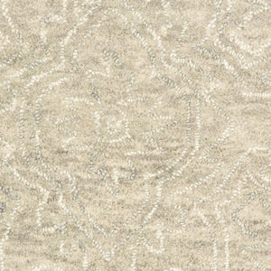HomeRoots 9' Light Green Floral Paradise Area Rug - Hand-Tufted Premium Wool for Elegant Home Décor and Comfort 9' x 12' 395792