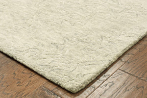 HomeRoots 9' Light Green Floral Paradise Area Rug - Hand-Tufted Premium Wool for Elegant Home Décor and Comfort 9' x 12' 395792