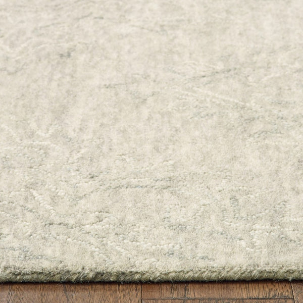 HomeRoots 9' Light Green Floral Paradise Area Rug - Hand-Tufted Premium Wool for Elegant Home Décor and Comfort 9' x 12' 395792