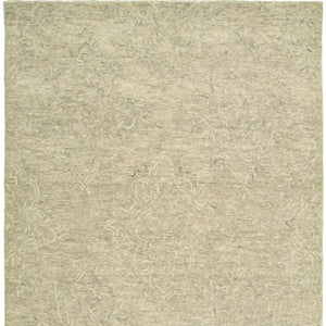 HomeRoots 9' Light Green Floral Paradise Area Rug - Hand-Tufted Premium Wool for Elegant Home Décor and Comfort 9' x 12' 395792