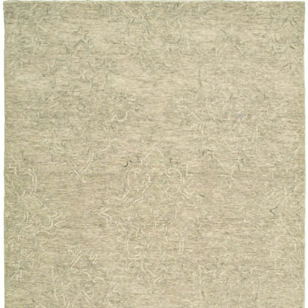 HomeRoots 9' Light Green Floral Paradise Area Rug - Hand-Tufted Premium Wool for Elegant Home Décor and Comfort 9' x 12' 395792