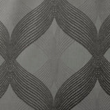 SunSmart Bentley Modern/Contemporary Ogee Knitted Jacquard Total Blackout Curtain Panel SS40-0064 Charcoal