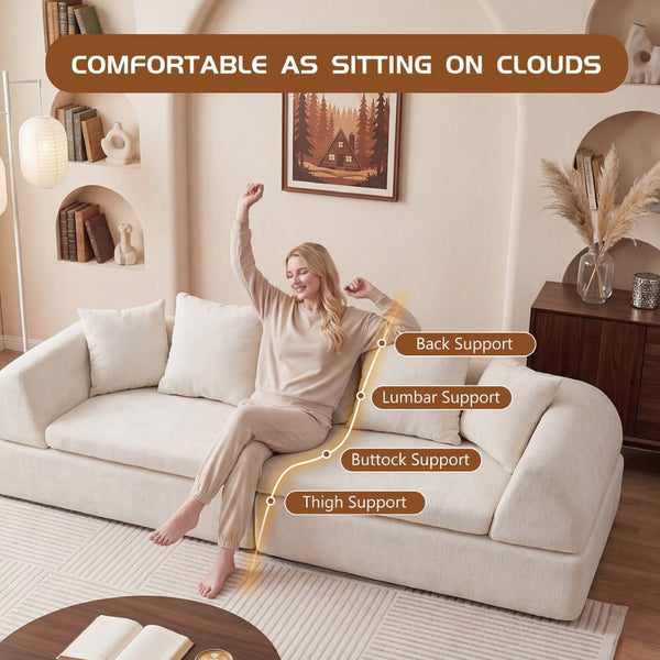 English Elm Cloud Modular Sectional with Ottoman Sink-in Cushions for Relaxed Living Spaces W3728S00006