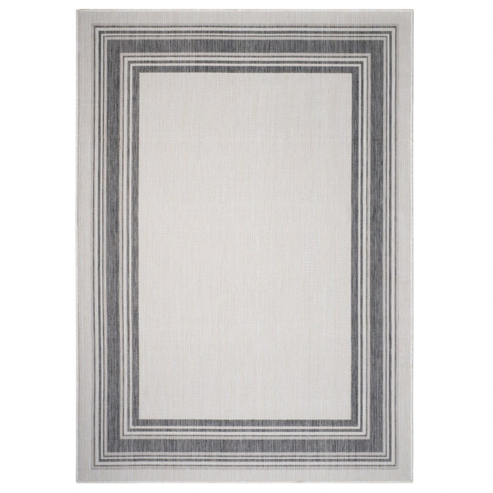 HomeRoots 8' Gray Indoor Outdoor Area Rug - Durable, Versatile Design for High-Traffic Spaces and Easy Care 8' X 10' 395842