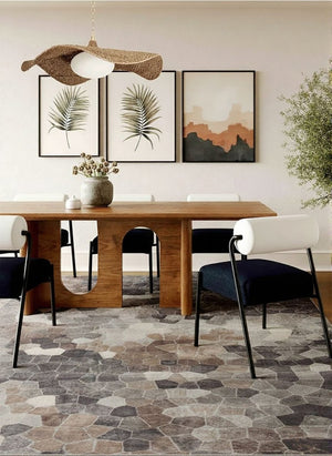 HomeRoots 2' Beige Cobblestone Pattern Runner Rug - Stylish, Durable, Low-Pile Design for High Traffic Areas 7' x 10' 395851