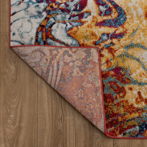 Homeroots 5' X 7' Brown And Blue Collision Area Rug  Polypropylene 395859