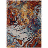 Homeroots 8' X 10' Brown And Blue Collision Area Rug  Polypropylene 395860