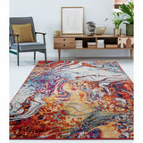 Homeroots 8' X 10' Brown And Blue Collision Area Rug  Polypropylene 395860