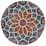 Homeroots 4' Round Multicolored Floral Mosaic Area Rug  Polypropylene 395861