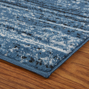 Homeroots 5' X 7' Blue Abstract Ocean Area Rug  Olefin 395874