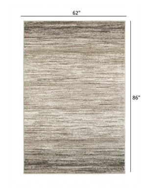 Homeroots 5' X 7' Beige Abstract Striations Area Rug  Olefin 395876