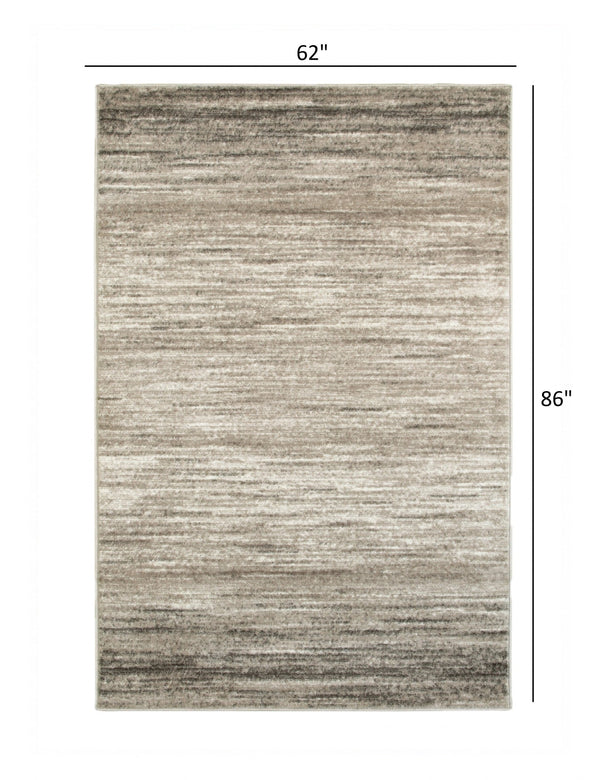 Homeroots 5' X 7' Beige Abstract Striations Area Rug  Olefin 395876