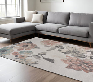 HomeRoots 8' Modern Pink and Ivory Area Rug – Soft, Durable, Easy-Care Design for Cozy Living Spaces and More 8' X 10' 395884