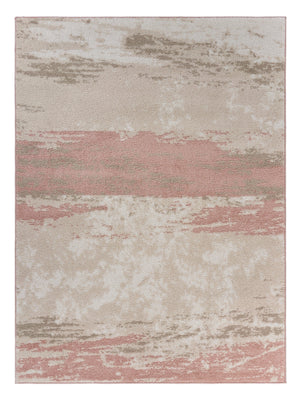 Homeroots 5' X 7' Ivory Beige And Blush Abstract Area Rug  Polypropylene 395885
