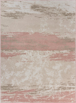 Homeroots 8' X 10' Ivory Beige And Blush Abstract Area Rug  Polypropylene 395886