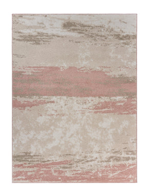 Homeroots 8' X 10' Ivory Beige And Blush Abstract Area Rug  Polypropylene 395886