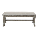 OSP Home Furnishings Monaco 48" Bench Grey Fabric/Antique Grey Base