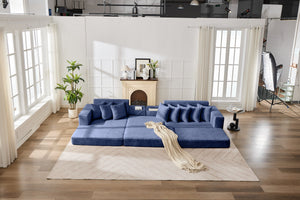 English Elm Convertible Floor Sofa Bed - Ultra-Soft Corduroy, Space-Saving Design For Small Spaces & Guests W2915S00073