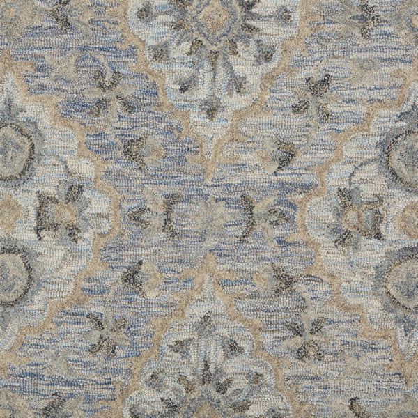 HomeRoots 8' Blue and Tan Traditional Area Rug - Timeless Elegance with Diamond Motifs for Home Décor Bliss 8' X 10' 395909