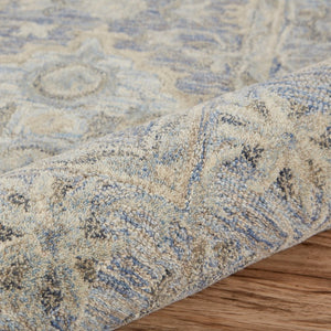 HomeRoots 8' Blue and Tan Traditional Area Rug - Timeless Elegance with Diamond Motifs for Home Décor Bliss 8' X 10' 395909