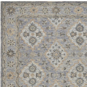 HomeRoots 8' Blue and Tan Traditional Area Rug - Timeless Elegance with Diamond Motifs for Home Décor Bliss 8' X 10' 395909