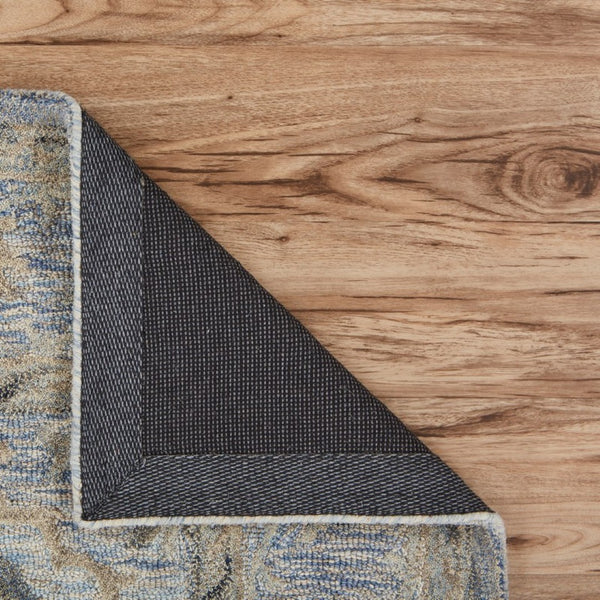 HomeRoots 8' Blue and Tan Traditional Area Rug - Timeless Elegance with Diamond Motifs for Home Décor Bliss 9' X 12' 395910