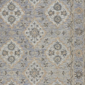 HomeRoots 8' Blue and Tan Traditional Area Rug - Timeless Elegance with Diamond Motifs for Home Décor Bliss 9' X 12' 395910