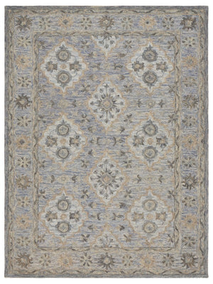 HomeRoots 8' Blue and Tan Traditional Area Rug - Timeless Elegance with Diamond Motifs for Home Décor Bliss 9' X 12' 395910