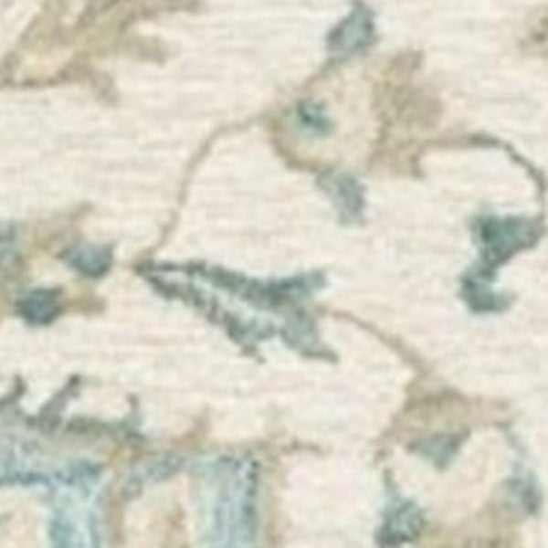 HomeRoots 8' Turquoise and Cream Medallion Area Rug - Hand-Tufted Elegance for Modern and Traditional Spaces 9' X 12' 395919