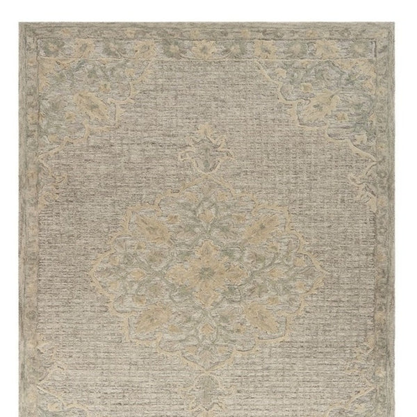 HomeRoots 9' Handwoven Beige Distressed Floral Area Rug - Vintage Charm for Living Rooms & Dining Spaces 9' X 12' 395925