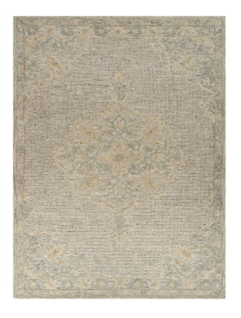 HomeRoots 9' Handwoven Beige Distressed Floral Area Rug - Vintage Charm for Living Rooms & Dining Spaces 9' X 12' 395925