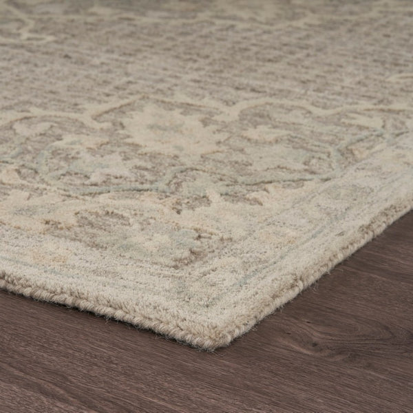 HomeRoots 9' Handwoven Beige Distressed Floral Area Rug - Vintage Charm for Living Rooms & Dining Spaces 9' X 12' 395925