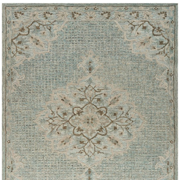 Homeroots 9' X 12' Blue Wool Hand Tufted Area Rug  Wool 395928