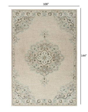 HomeRoots 8' Ivory Handmade Wool Area Rug - Timeless Elegance and Cozy Comfort for Any Living Space 9' X 12' 395931