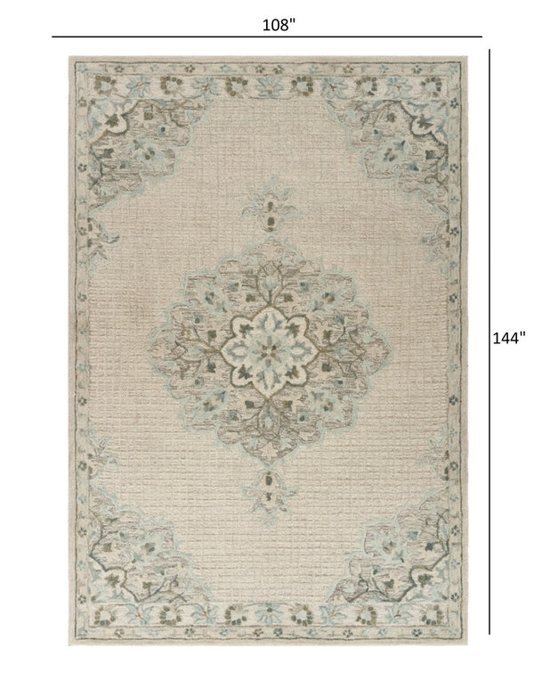 HomeRoots 8' Ivory Handmade Wool Area Rug - Timeless Elegance and Cozy Comfort for Any Living Space 9' X 12' 395931