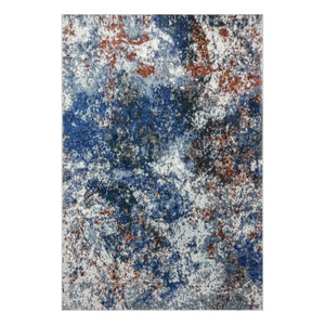HomeRoots 5' Blue and White Abstract Ocean Area Rug - Modern Coastal Design for Stylish Interiors and Comfort 5' X 8' 395932