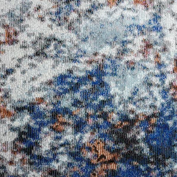 HomeRoots 5' Blue and White Abstract Ocean Area Rug - Modern Coastal Design for Stylish Interiors and Comfort 5' X 8' 395932